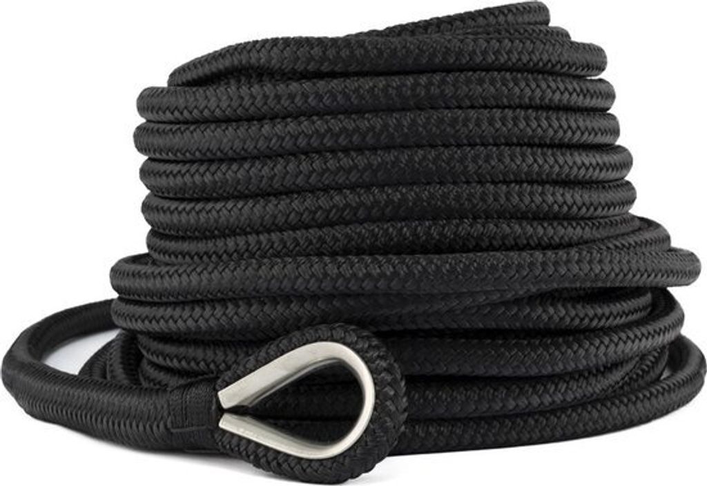 Hollex 30 Meter schwarze bleibeschwerte Ankerleine Ø12 mm