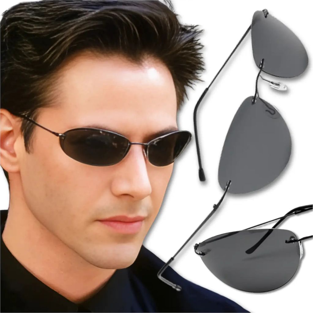 EDIBAZZAR | Matrix Neo Cosplay Pilotensonnenbrille Herren Produktbild 