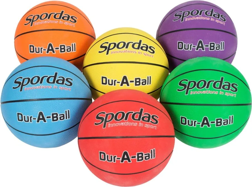 Set de 6 ballons de basket-ball Spordas robustes pour clubs et écoles
