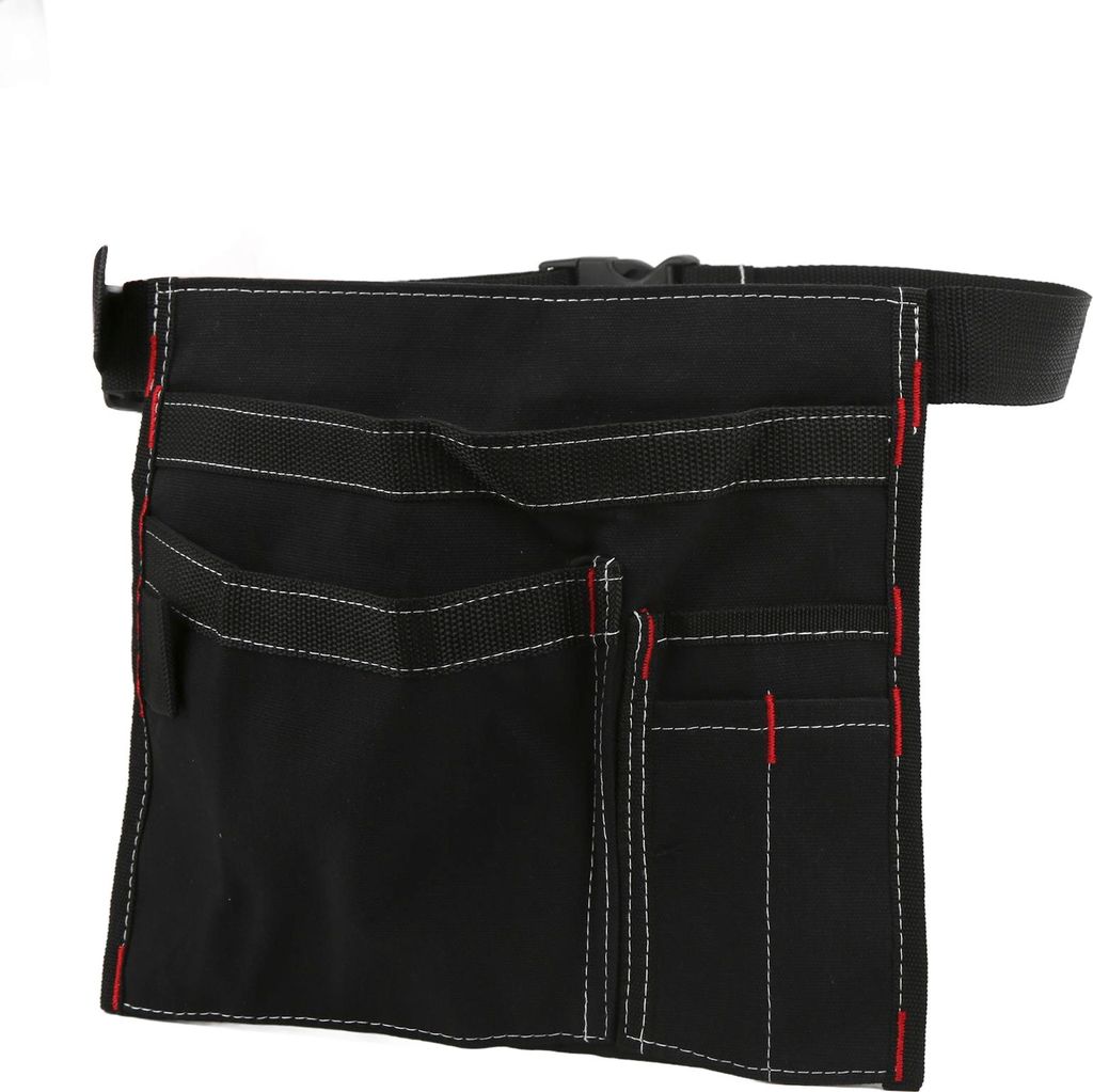 Werkzeuggürtelbeutel Taille Hanging Canvas Organizer Speicher für Schraubennagelmutter Bohrer Bit Reparatur Kitblack