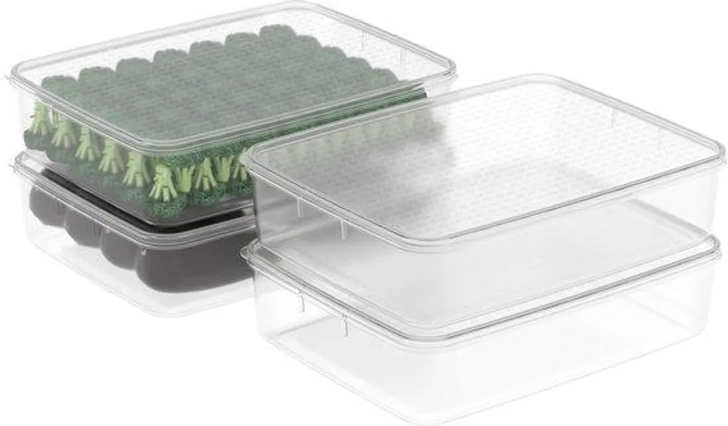 Boîtes de conservation alimentaire 5L empilables transparentes x4