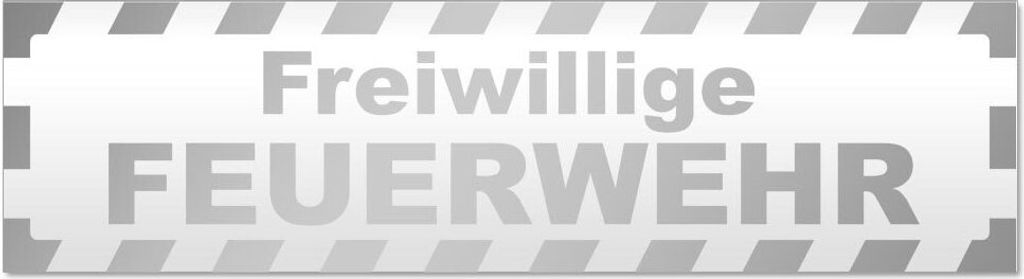 Kiwistar Freiwillige Feuerwehr gestreift Magnetschild Schild magnetisch - 45cm Silber - Magnetfolie für Auto PKW Kfz