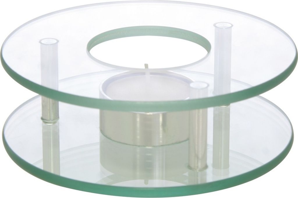 Speisenwärmer Chrom Glas rund 12,5 cm Produktbild 
