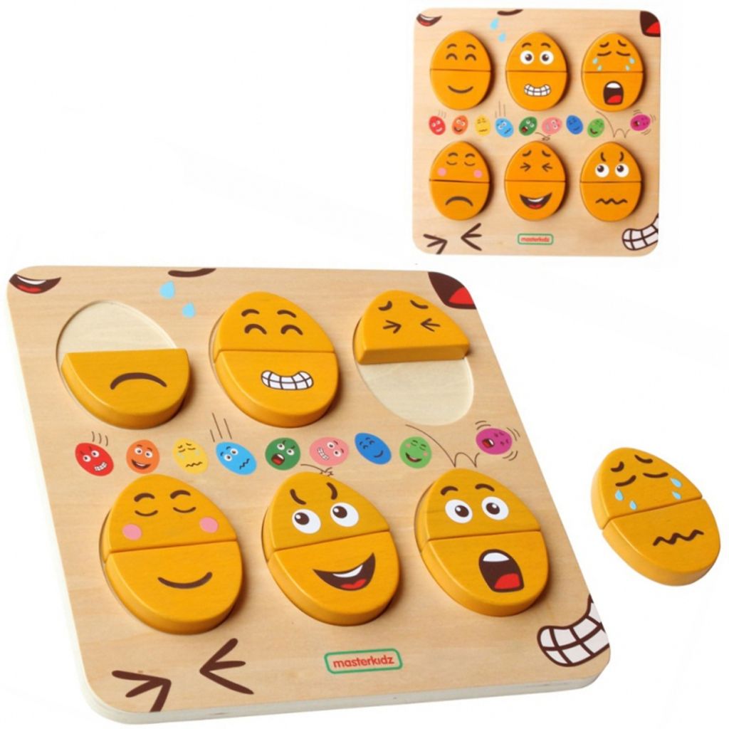 MASTERKIDZ Emotionales Lernbrett Holz-Eier Was für ein Humor? Montessori