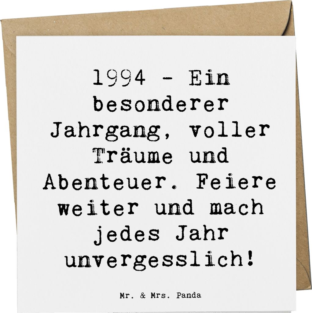 Mr. & Mrs. Panda Grußkarte Spruch 1994 Geburtstag - Weiß - Geschenk, Klappkarte, Feiere weiter, Glückwunschkarte, Geburtstagsgeschenk, Jahrgang,...
