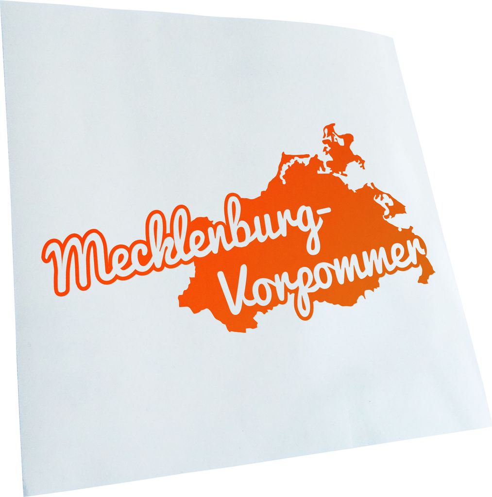 Kiwistar - Autoaufkleber - Mecklenburg-Vorpommer Herkunft - Orange - 19x10cm - Aufkleber für Auto, Laptop, Fahrrad, LKW, Motorrad mehrfarbig JDM D...
