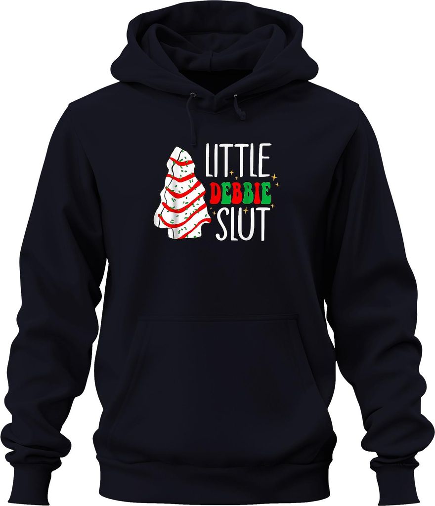 LITTLE DEBBIE SLUT Weihnachten frech lustig Geschenk Cookie Retro Uni Hoodie Kapuzenpullover, Navy, 3XL
