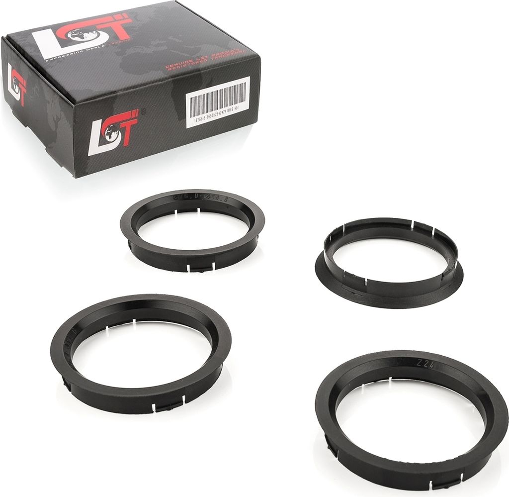 4x Zentrierringe Schwarz Alufelgen Ø 76,0-66,6 mm für MAZDA für HONDA für SUZUKI