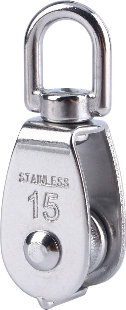 304 Edelstahl Single Wheel Swivel Pulley Block Hebeseil M15