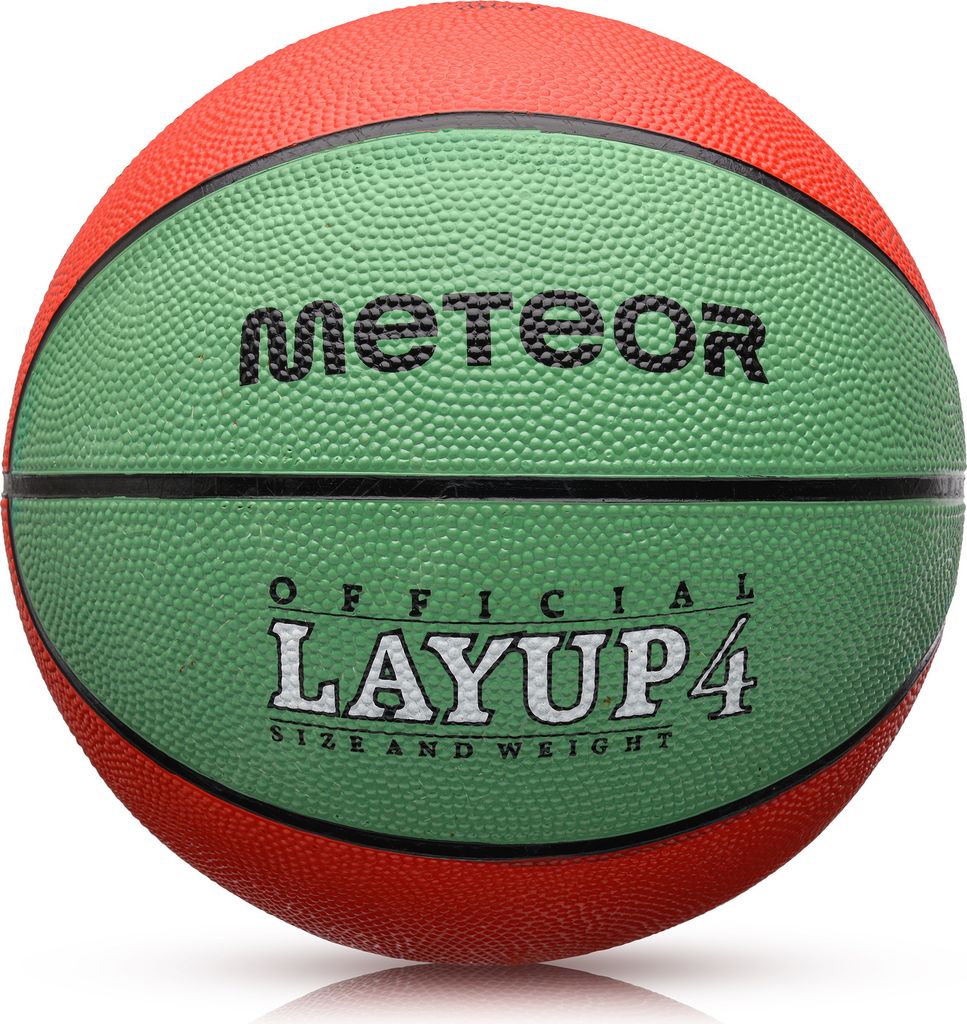 Piłka koszykowa Meteor Layup 4 czerwony/zielony, piłka Zdjęcie produktu 