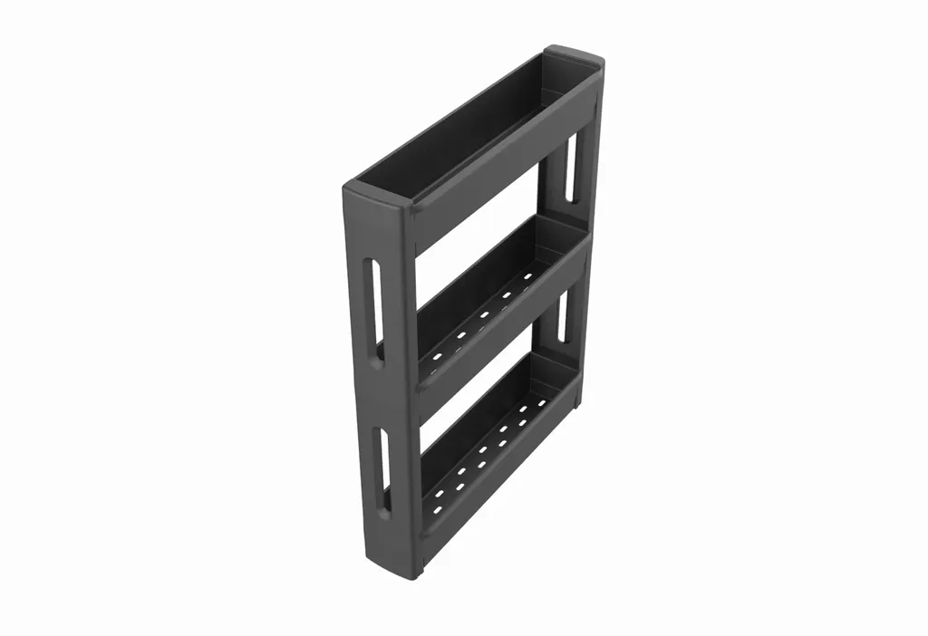 Desserte XS 3 plateaux en polypropylène robuste Mobilo EDA Anthracite