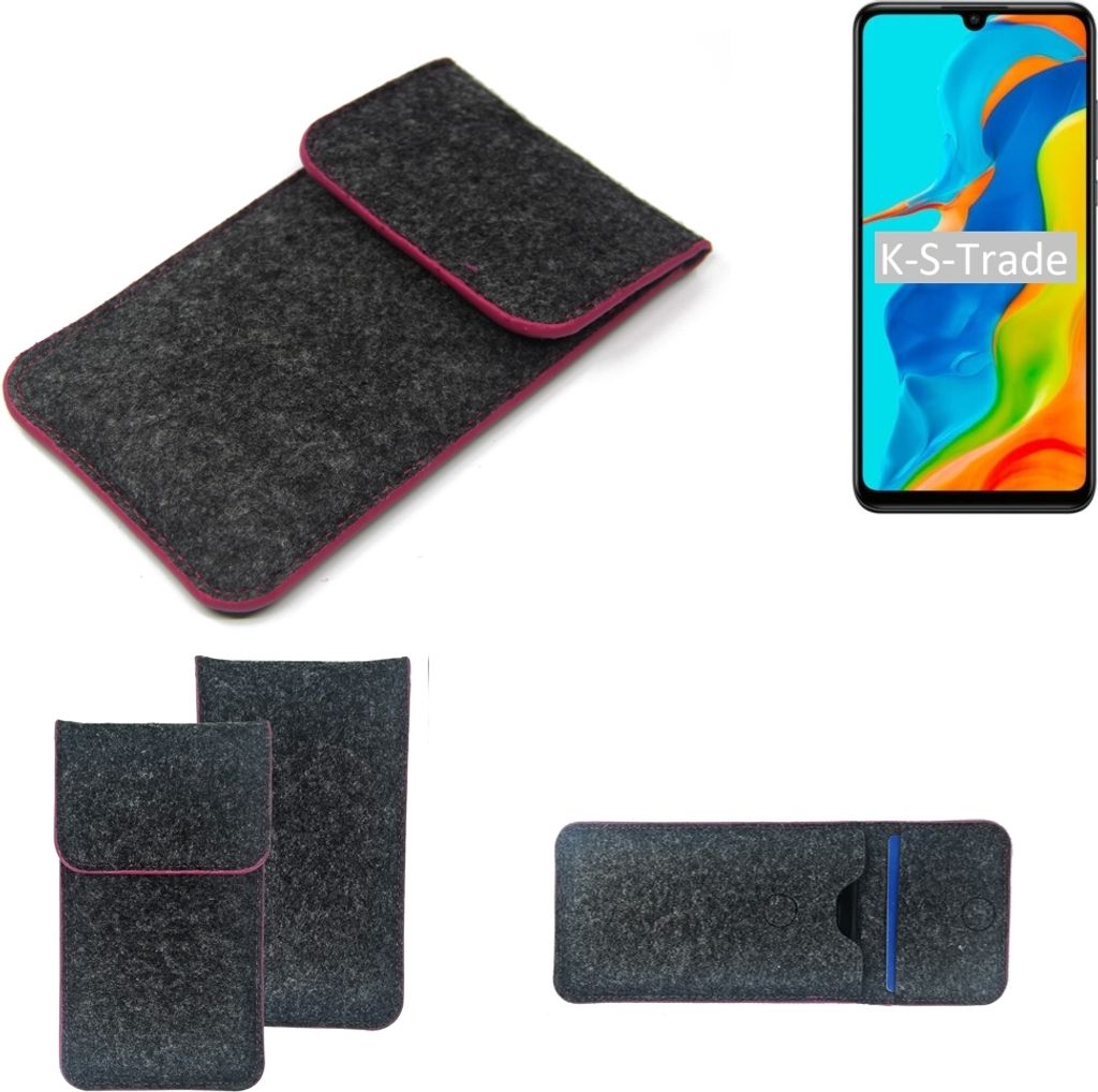 K-S-Trade Handy Schutz Hülle kompatibel mit Huawei P30 lite New Edition Schutzhülle Handyhülle Filztasche Pouch Tasche Case Sleeve Filzhülle