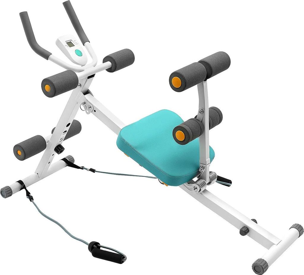 Bauchmuskeltrainer für Zuhause - Abs Trainer - Verstellbarer Widerstand - LCD-Display - Core- & Ganzkörpertraining - Cardio - Mehrfarbig