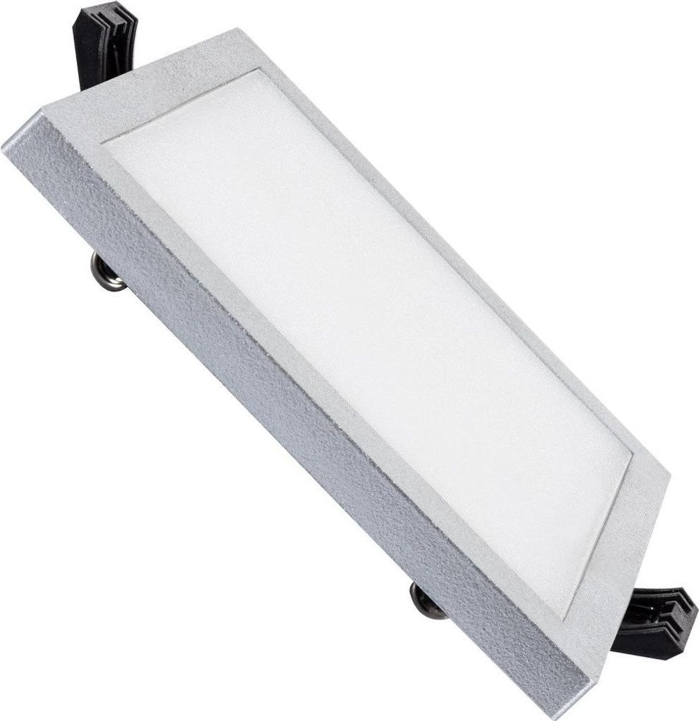 LED Einbaustrahler flach 8W Eckig High Lumen Ausschnitt Ø75 mm Silber 4000K Neutralweiß