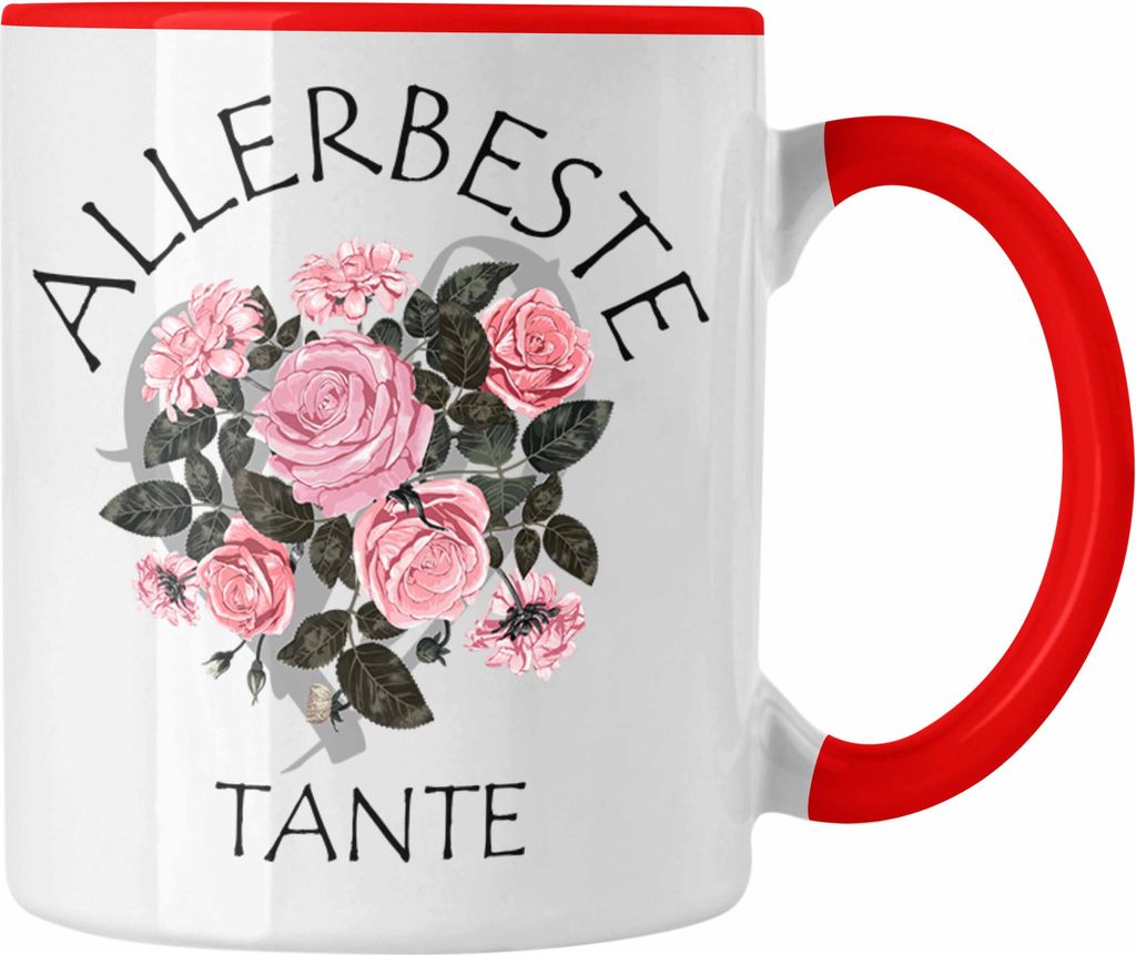 Trendation - Beste Tante Tasse Geschenk Kaffeetasse für Beste Tante der Welt Geschenkidee Geburtstag (Rot)