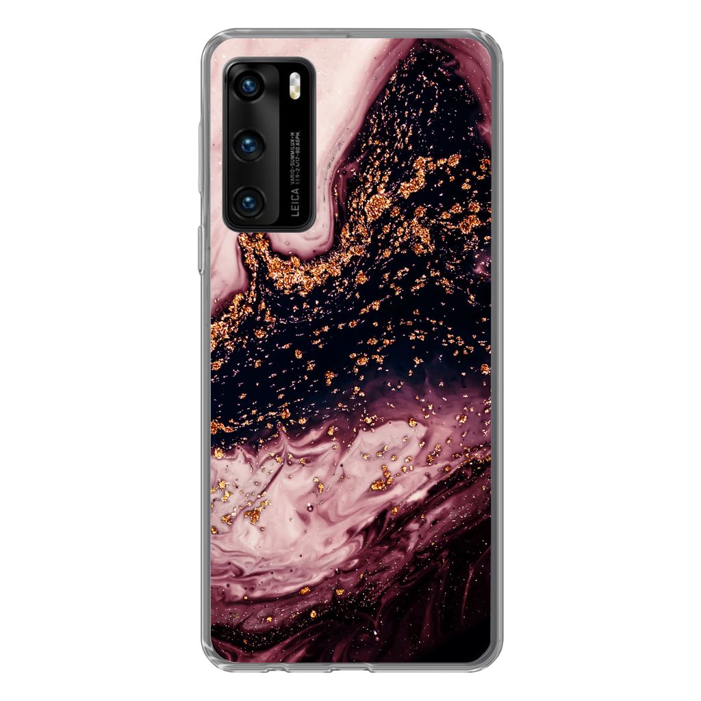 MuchoWow Handyhülle Schutzhülle Hülle für Huawei P40 Marmor - Natursteine - Mineralien Silikon Softcase Handy Hülle - Handytasche