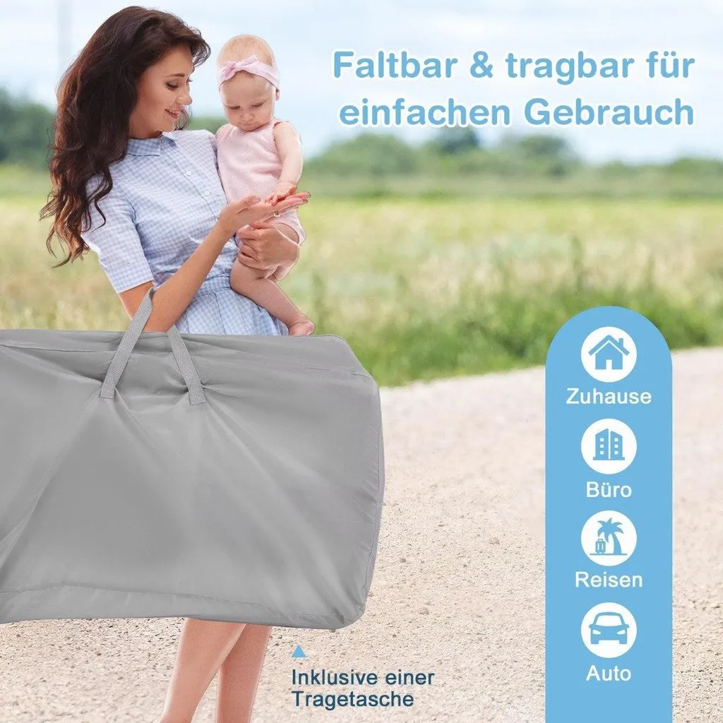 Lit bébé évolutif et lit d'appoint pliable avec rangement et matelas doux - 5