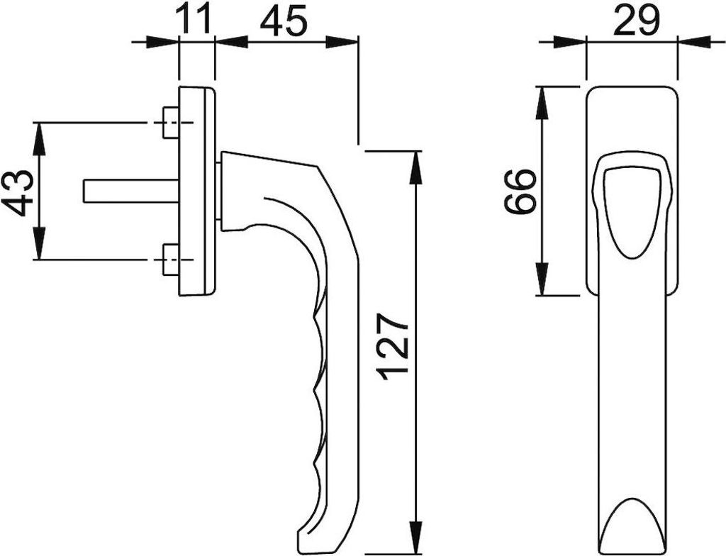 Klamka okienna London 013/U34 Alu.F2/nikiel w kolorze Zdjęcie produktu 