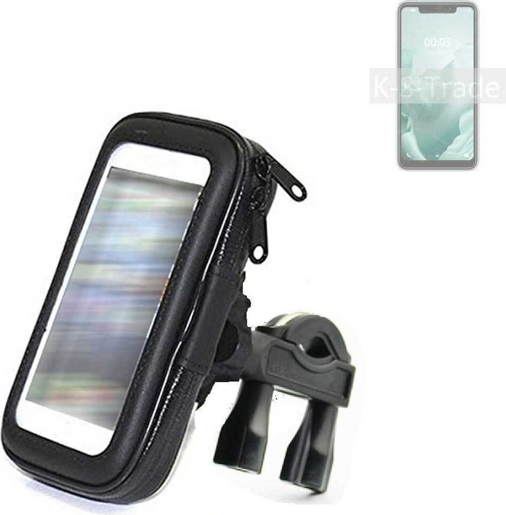 K-S-Trade Fahrrad-Halterung kompatibel mit Oukitel C22 Handy-Halterung Halter Lenkstange Fahrradhalterung Motorrad Bike Mount Wasserabweisend