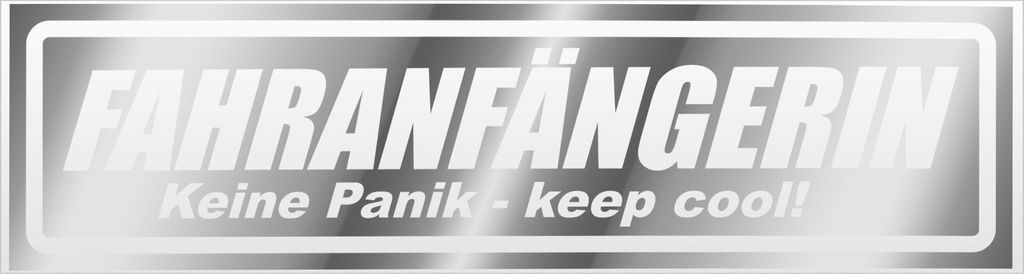 Kiwistar Fahranfängerin invertiert Magnetschild Schild magnetisch - 45cm Chrom - Magnetfolie für Auto PKW Kfz