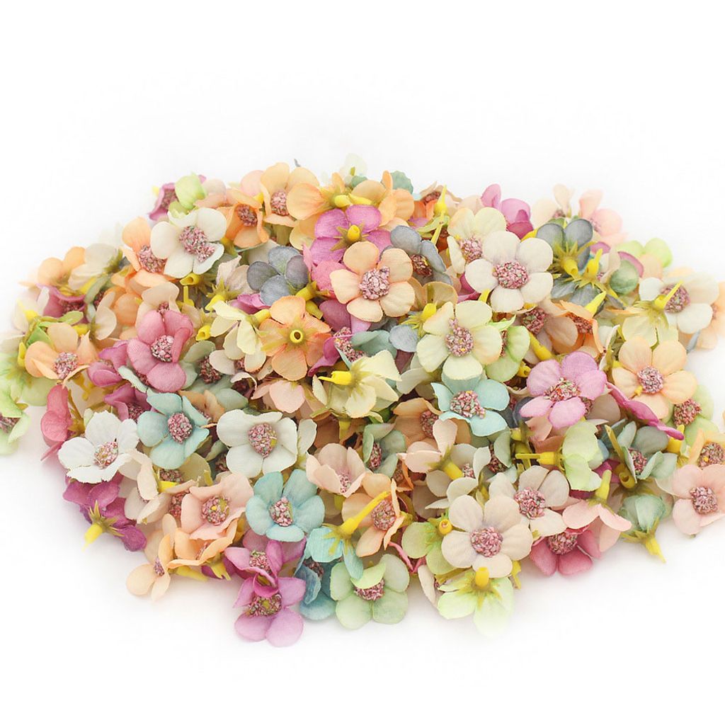Mini 100 Stück Gänseblümchen Blütenköpfe, künstliche Kunstblumen Seide Kunstblumen Köpfe Deko für Hochzeit Feste Partei