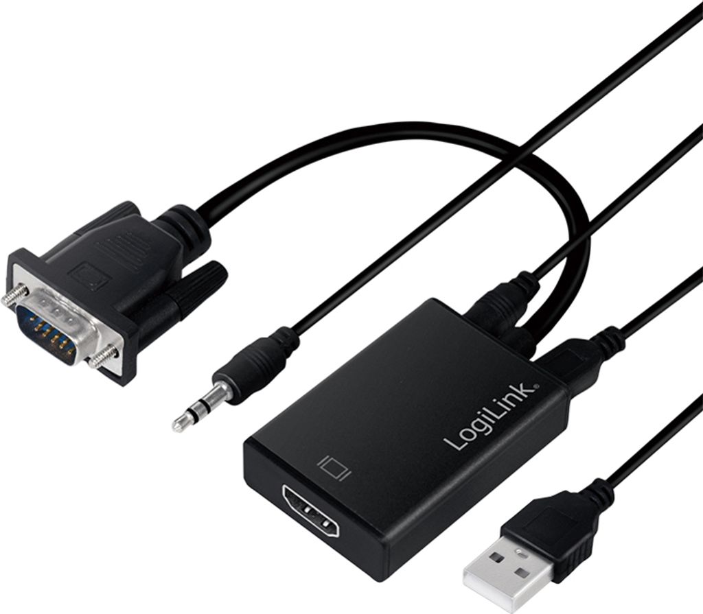 LogiLink VGA auf HDMI Konverter 0,2 m schwarz