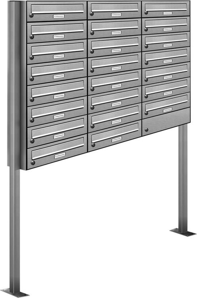 23er Edelstahl Stand Briefkasten Anlage Freistehend