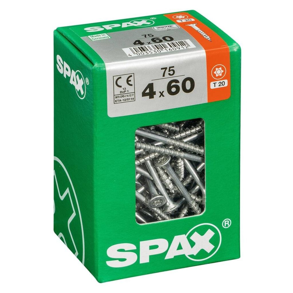 Lot De 75 Vis Acier Tête Fraisée Torx Spax, Diam.4 Mm X Image du produit 