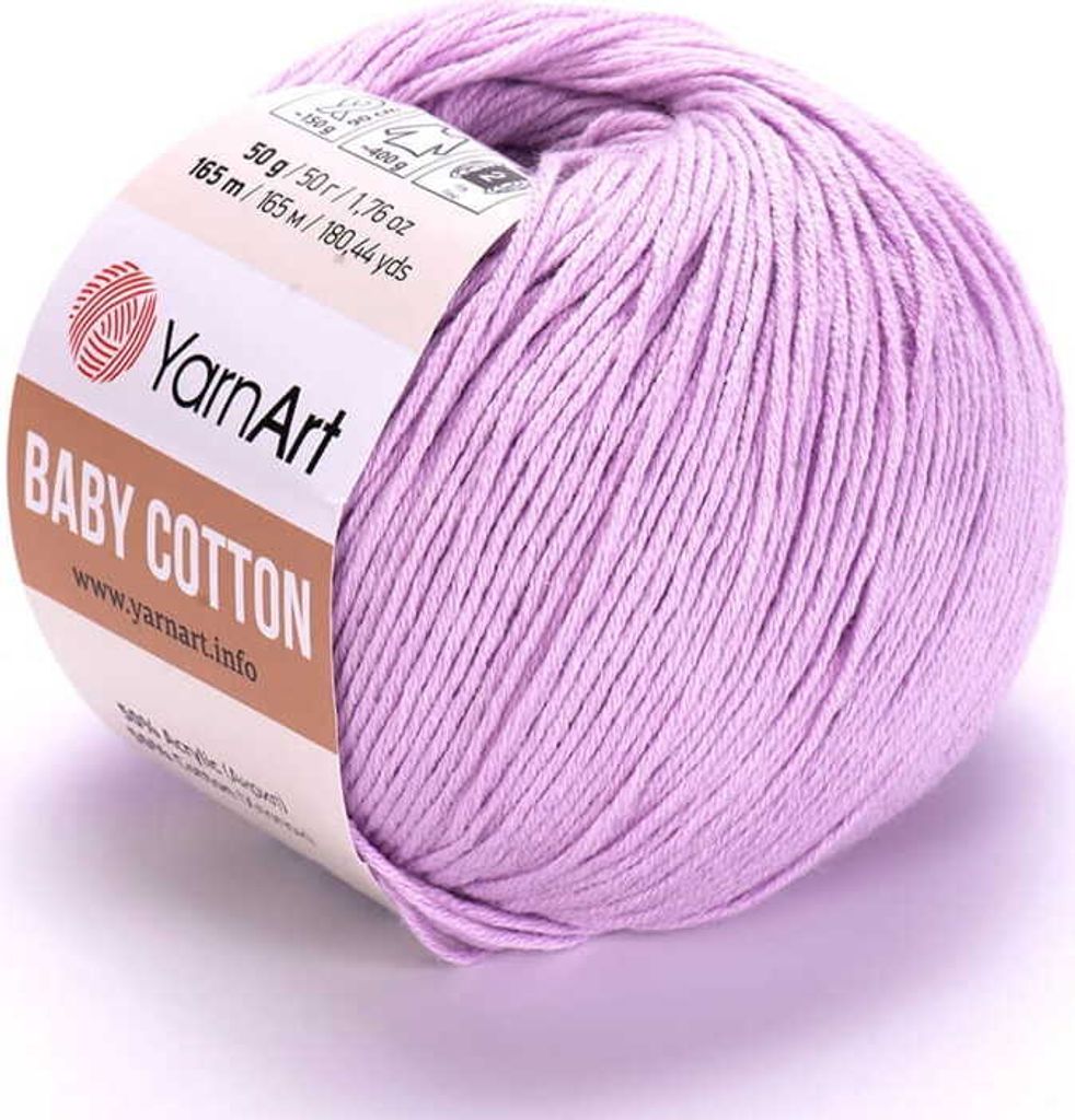YarnArt Baby Baumwolle 416 Amethyst, 50g/165m, Weich & Produktbild 