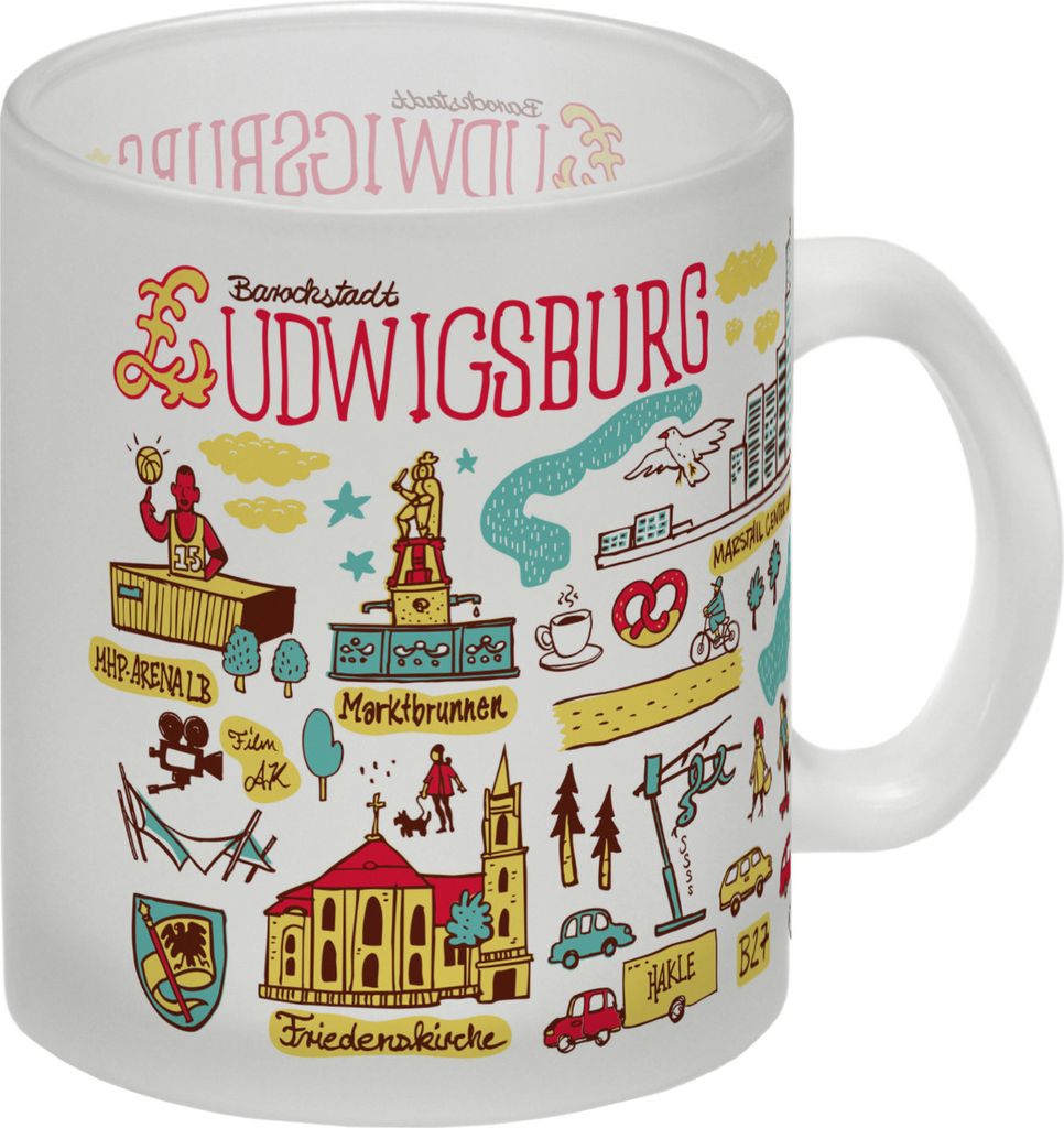 Ludwigsburg Wimmelbild Glas Tasse