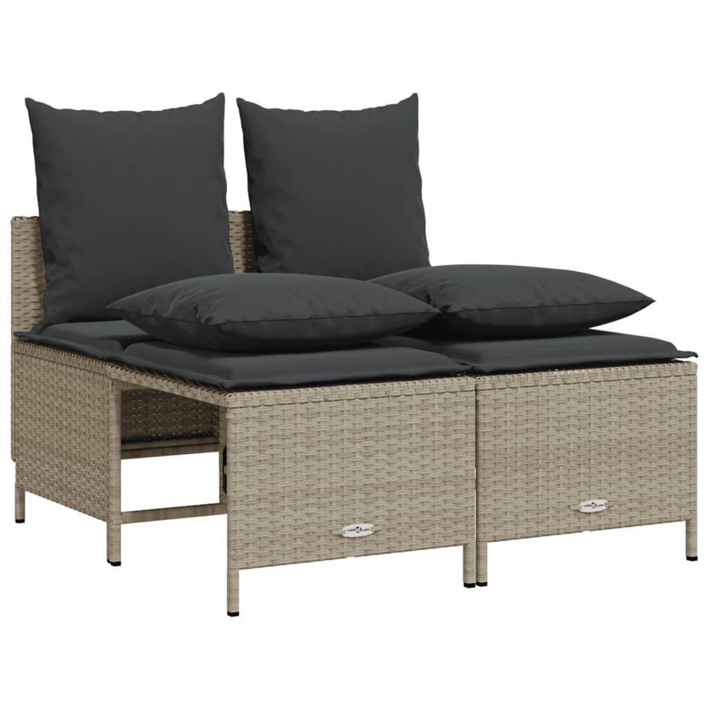 "2026 Aktion" 4-tlg. Garten-Lounge-Set - elegantes Design - Sitzgruppe/Gartengarnitur - mit Kissen Hellgrau Poly Rattan - Terassenmöbel NeuMöbel4...
