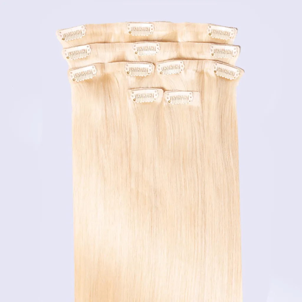 Rallonger ses cheveux en blond clair n°60 - Kit extensions clips 55cm