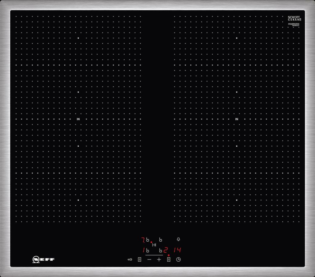 Neff N 50, Induktionskochfeld, 60 cm, herdgesteuert, Schwarz, Mit Rahmen aufliegend, M56BR60N0