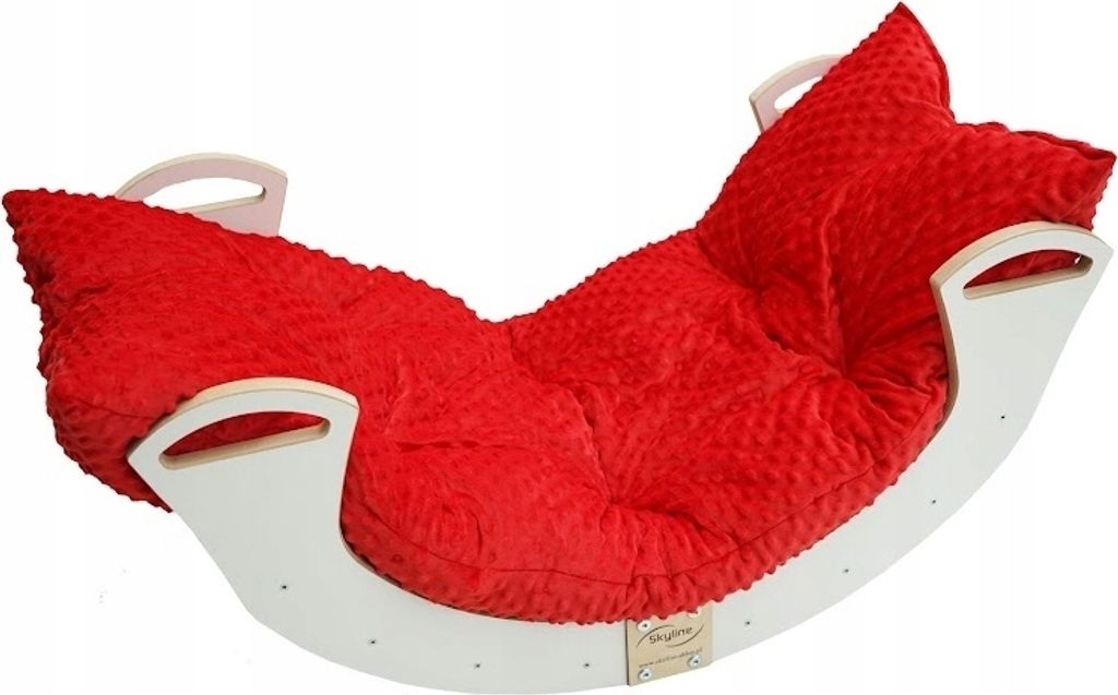 Skyline Kletterbogen Klettergerüste Kletterdreieck Baby Kletterwippe Holzbogen für Kinder Montessori Lack Klappbar Weiß, mod.C, 85x43x42cm, Rot