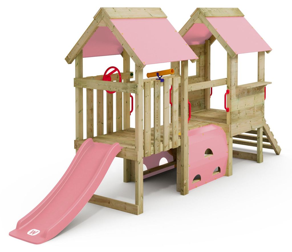 Klettergerüst für Kleinkinder Wickey My First Playground 2 mit Spieltunnel in Hellrosa