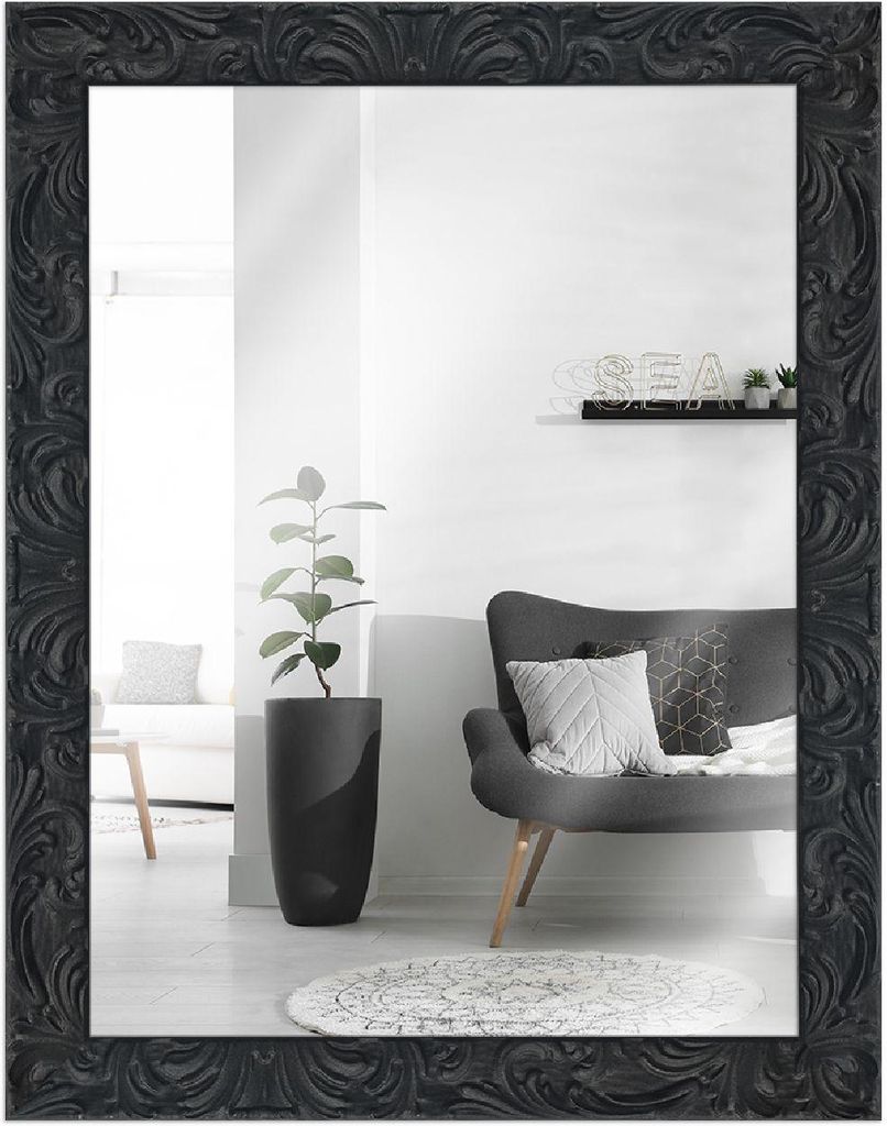 MendeFrames Wandspiegel H650 Barock 30x40 cm schwarz