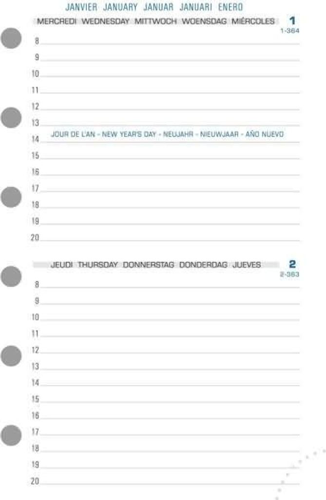 Timer Kalender 2 Tage pro Seite 8,1x12,6cm 2026.