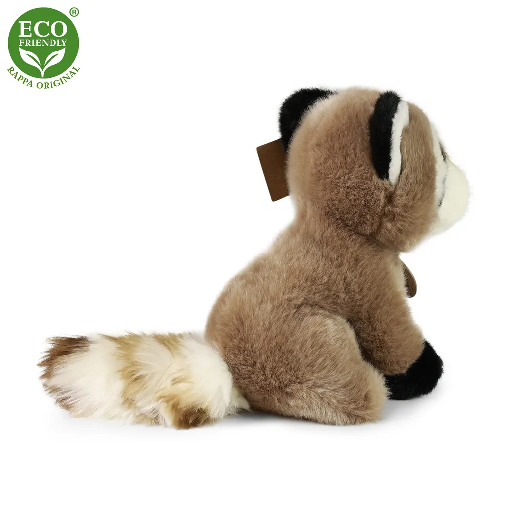 Petite peluche raton laveur 18 cm douce avec queue annelée grise - 4