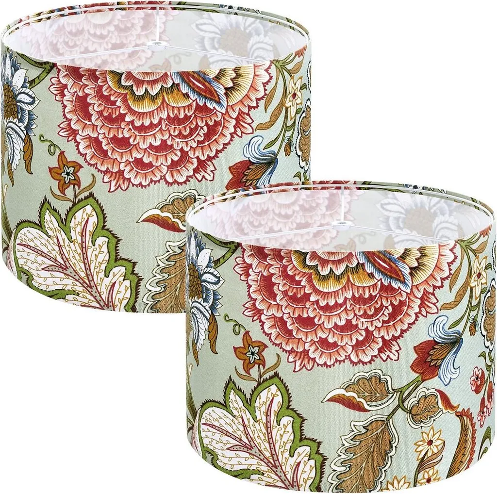 Lot de 2 abat-jours tambour 13x13x10 pouces au motif floral sombre chic