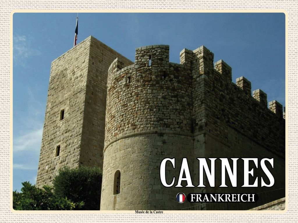 vianmo Holzschild 30x40 cm Cannes Frankreich Musée Castre