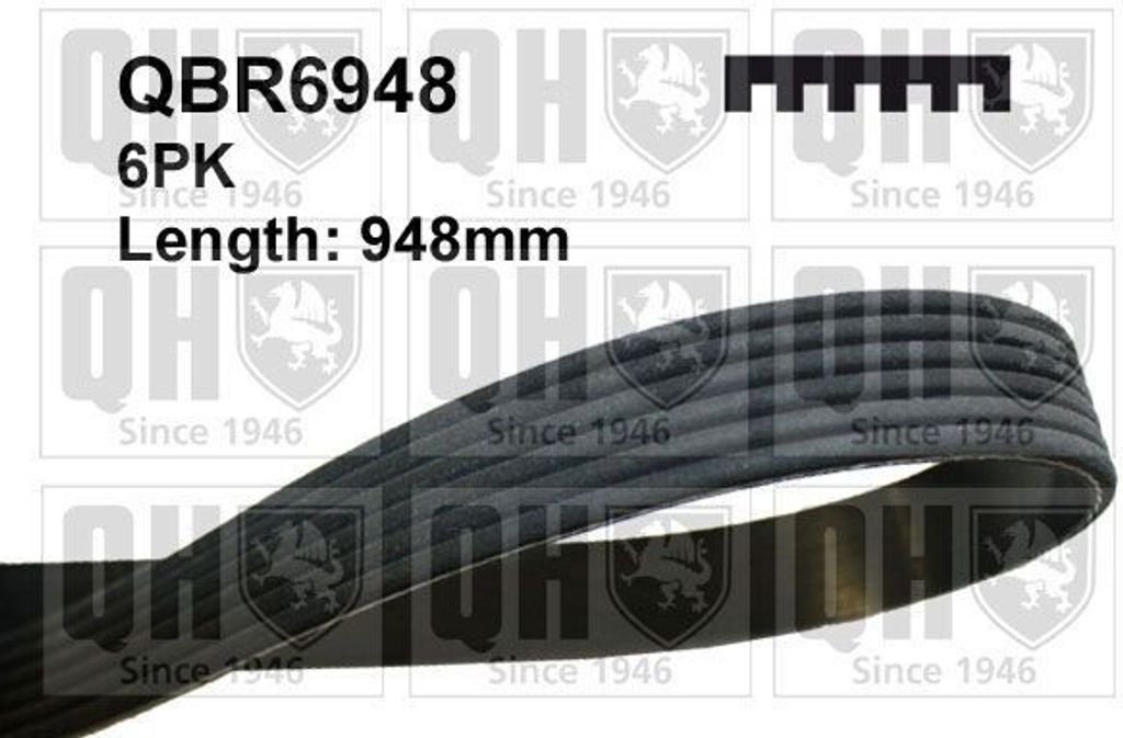 QUINTON HAZELL Keilrippenriemen 948mm für VW Golf V Schrägheck (1K1) QBR6948