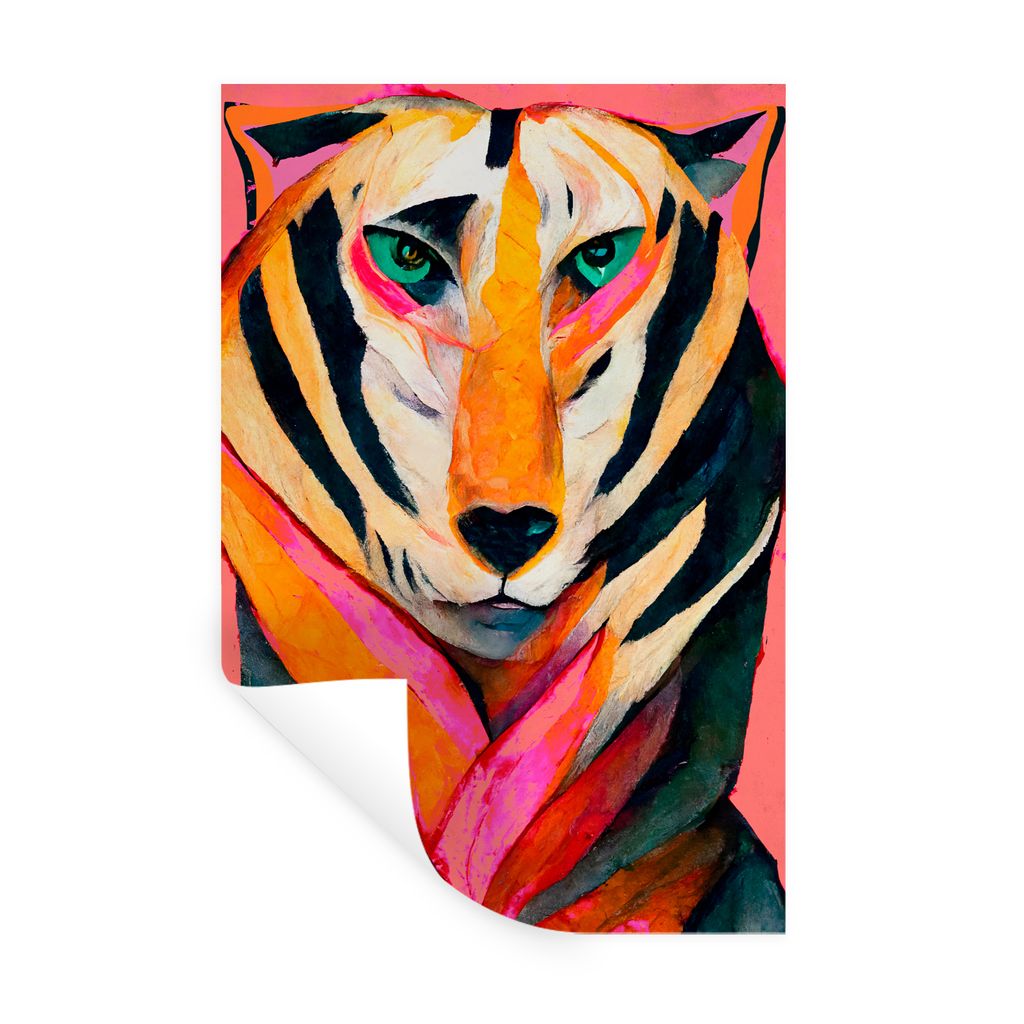 MuchoWow Wandtattoo Wandsticker Wandaufkleber Abstrakt - Augen - Farben - Tiere 60x90 cm Selbstklebend und Repositionierbar - Sticker - Dekorfolie