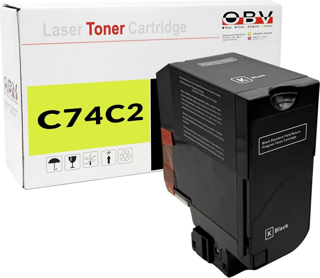 OBV Toner für Lexmark 74C2SK0 für CS720de CS725de CX725de Schwarz