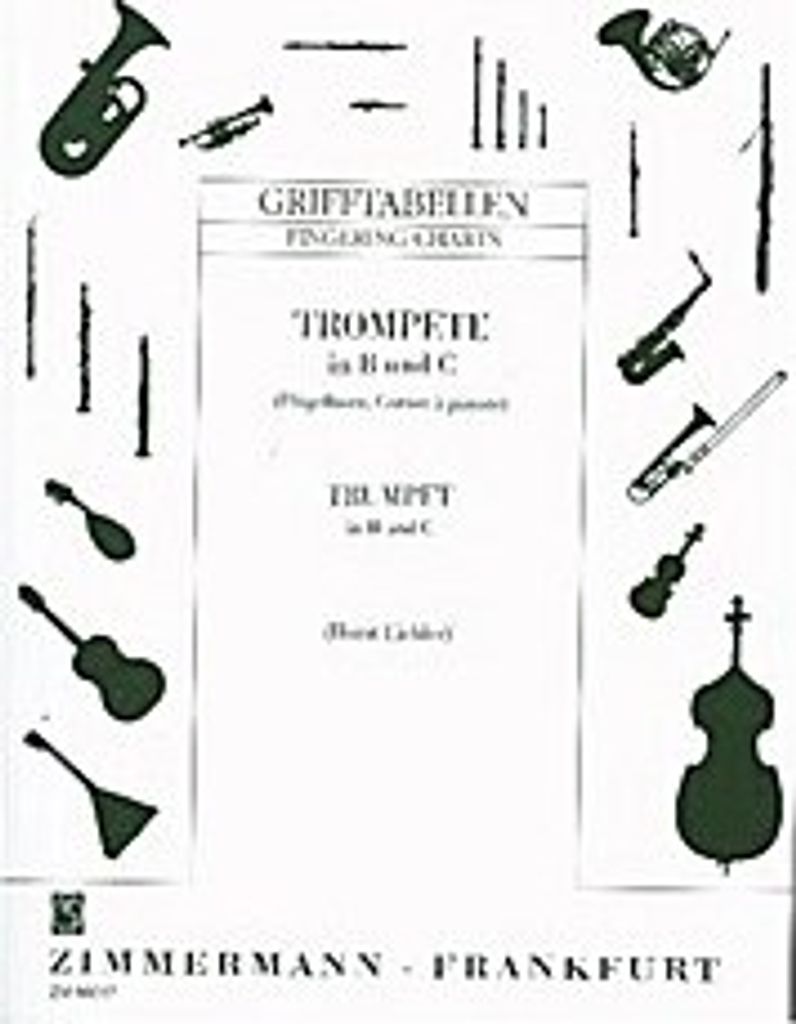 Grifftabelle für Trompete in B, C
