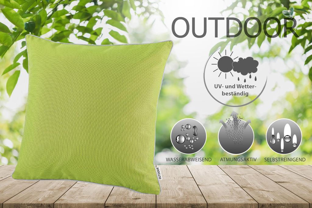 heimtexland OUTDOOR Kissen LOTUS EFFEKT 45x45 Grün