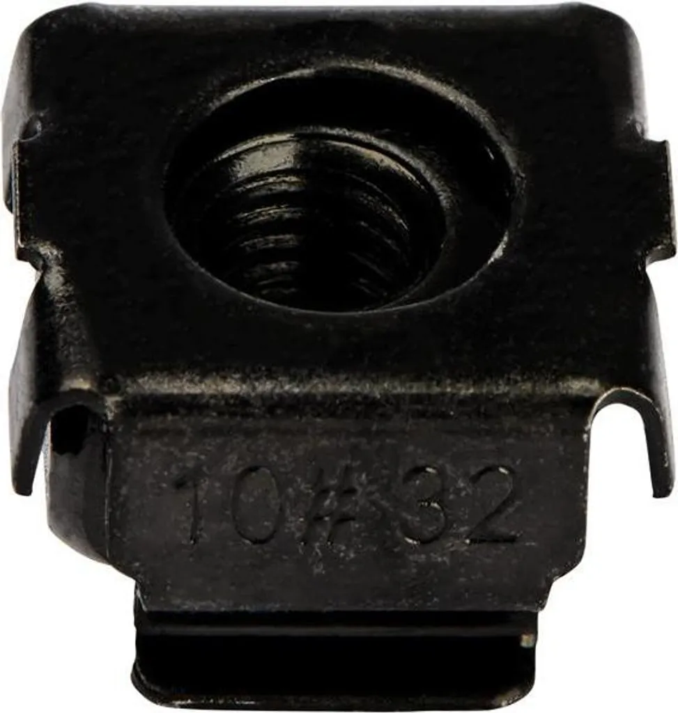 Fixation pour Rack Serveur : 50 Écrous de Cage 10-32 Noirs en Acier TAA