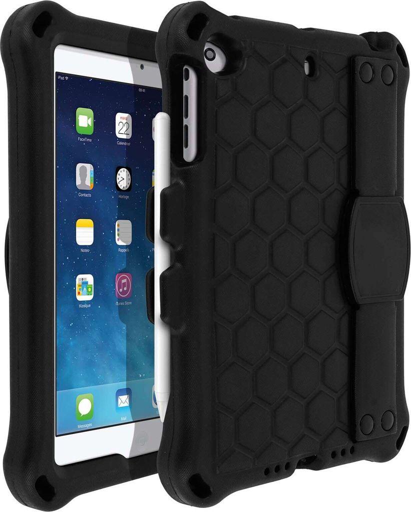 Schwarze Apple iPad Mini 1/2/3 Hybrid-Hülle mit drehbarem Griff und Ständer