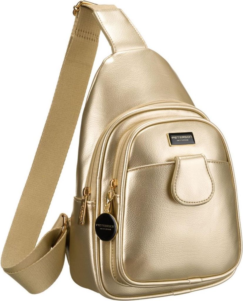Peterson dámska ľadvinka a crossbody taška z ekokože zlatá Obrázok produktu 