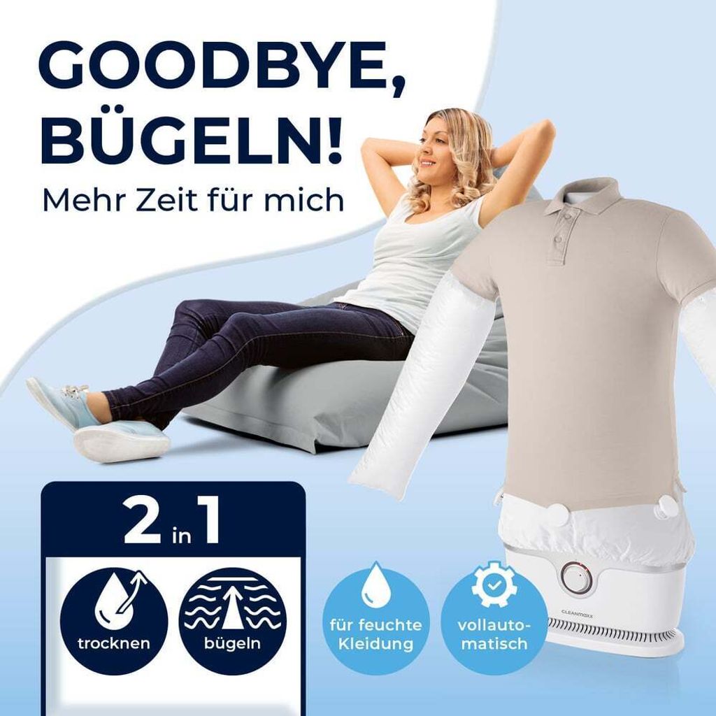 CLEANmaxx Bügler für Hemden & Blusen in Weiß/Silber - 1800 Produktbild 10