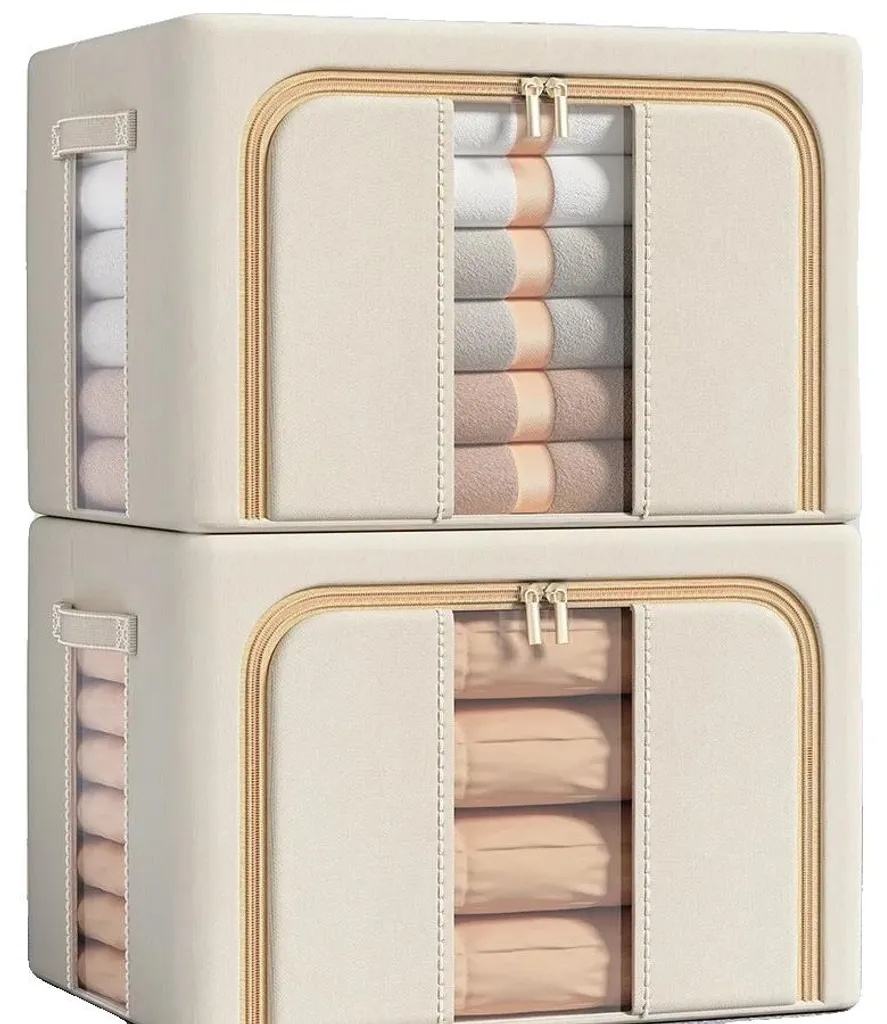 Rangement sous lit 100L pour couettes et vêtements avec accès facile